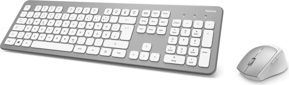 Tastaturë dhe mi wireless Hama KMW-700, për zyre, të bardhë-gri