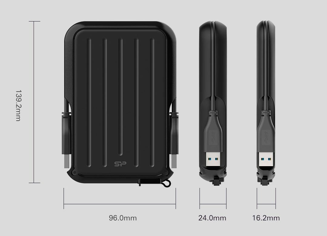 Disk HDD Silicon Power A66, 1TB, i zi / kaltër