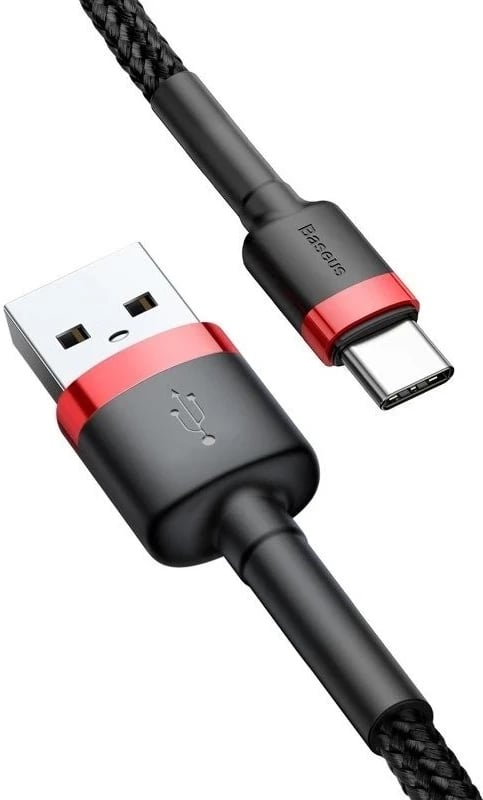 Kabllo Baseus Cafule USB-A/USB-C, 2m, e kuqe-e zezë