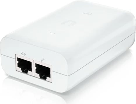 PoE+ injector Ubiquiti U-POE-AT, Gigabit Ethernet, 30 W, Bardhë