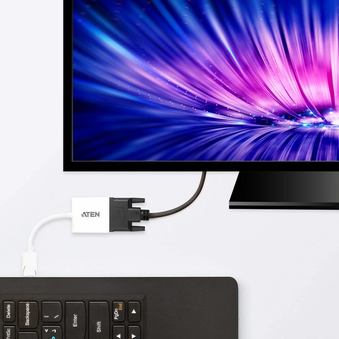 Konvertues ATEN DisplayPort në DVI, i bardhë