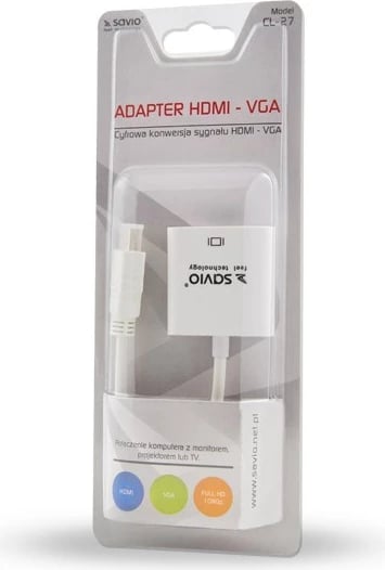 Përshtatës HDMI Savio CL-27, Tipi-A, i bardhë