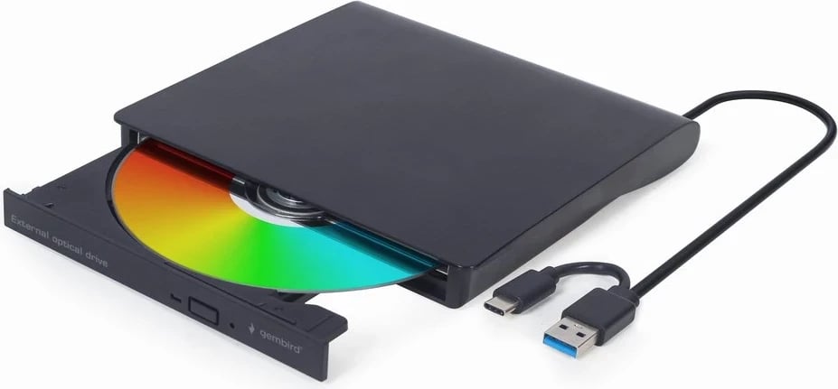 Disk DVD-USB Gembird, e zezë 