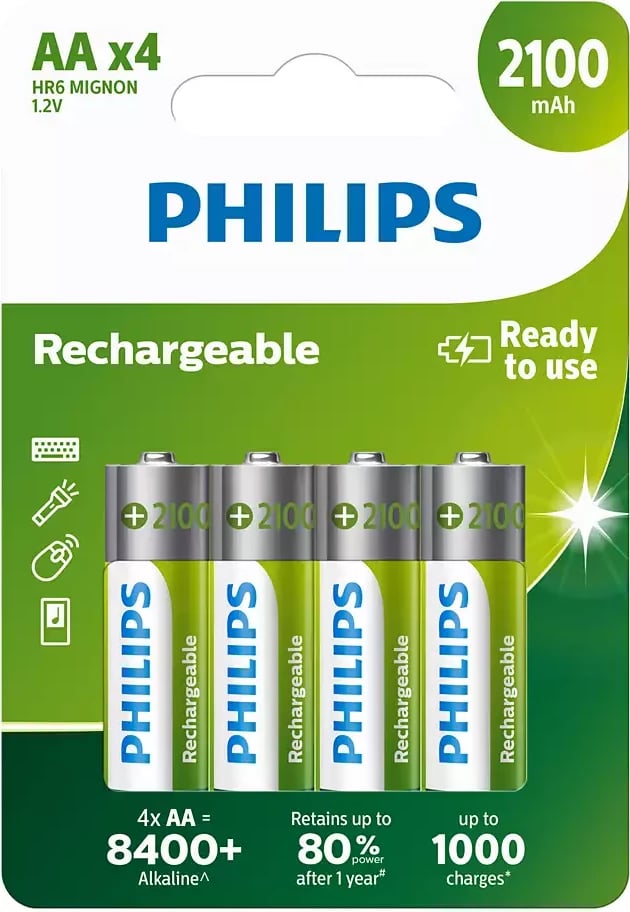 BATERI PHILIPS R6B4A210/10 | RIMBUSHESE 2100MAH AA / 4