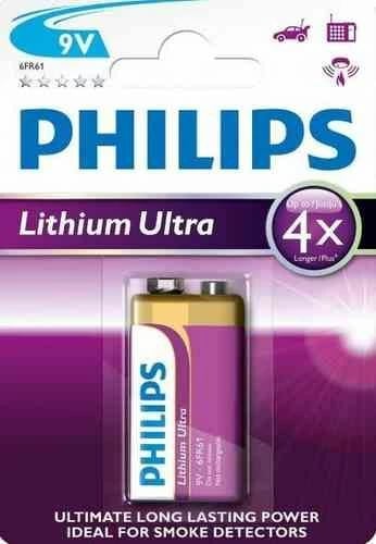 BATERI PHILIPS 6FR61LB1A/10 | LITHIUM ULTRA 9V / 1