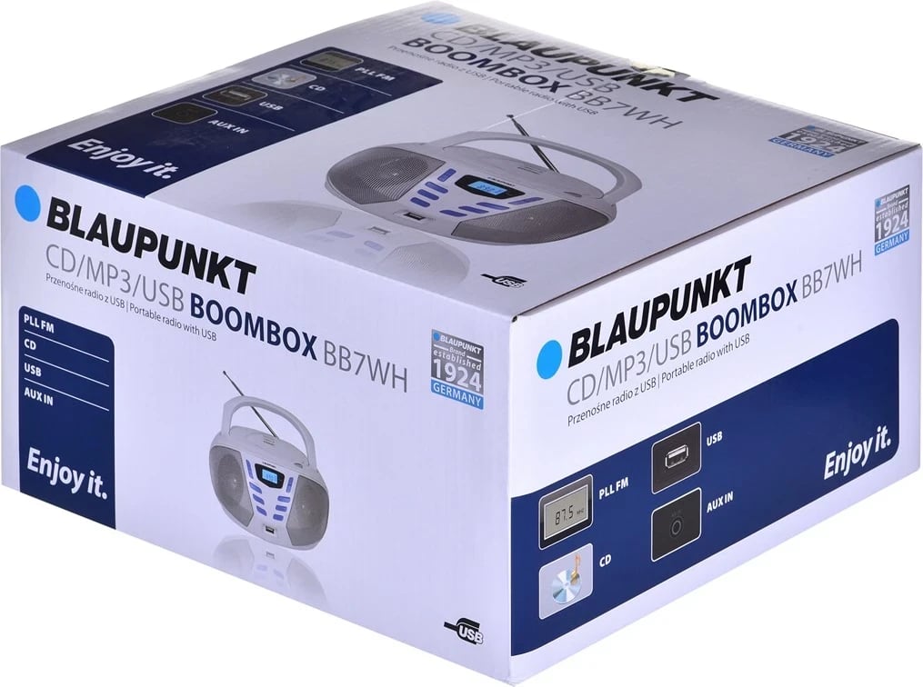 Stereo portativ Blaupunkt BB7-WH, FM, Gri