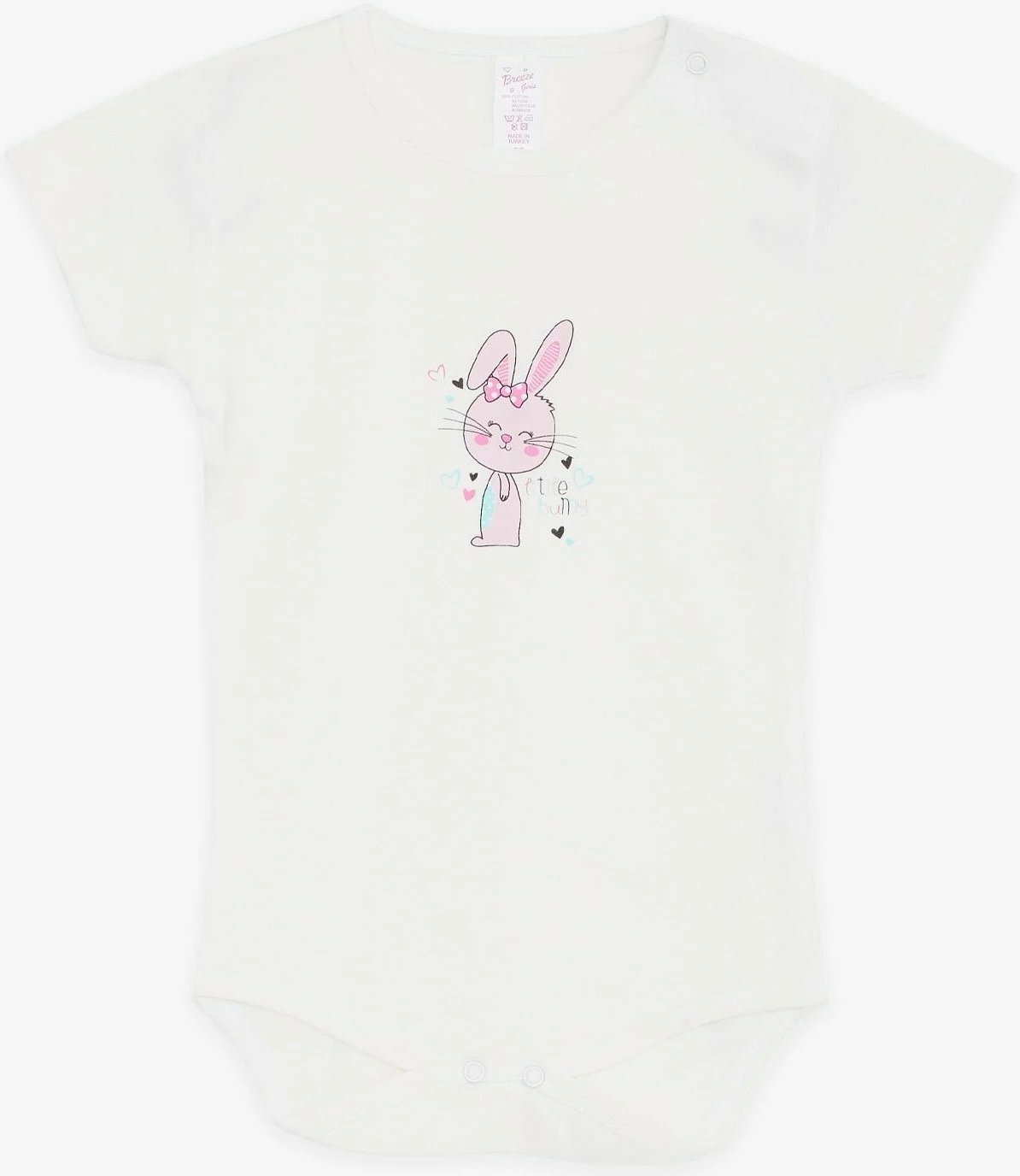 Bodysuit për vajza Breeze, Little Bunny, ecru