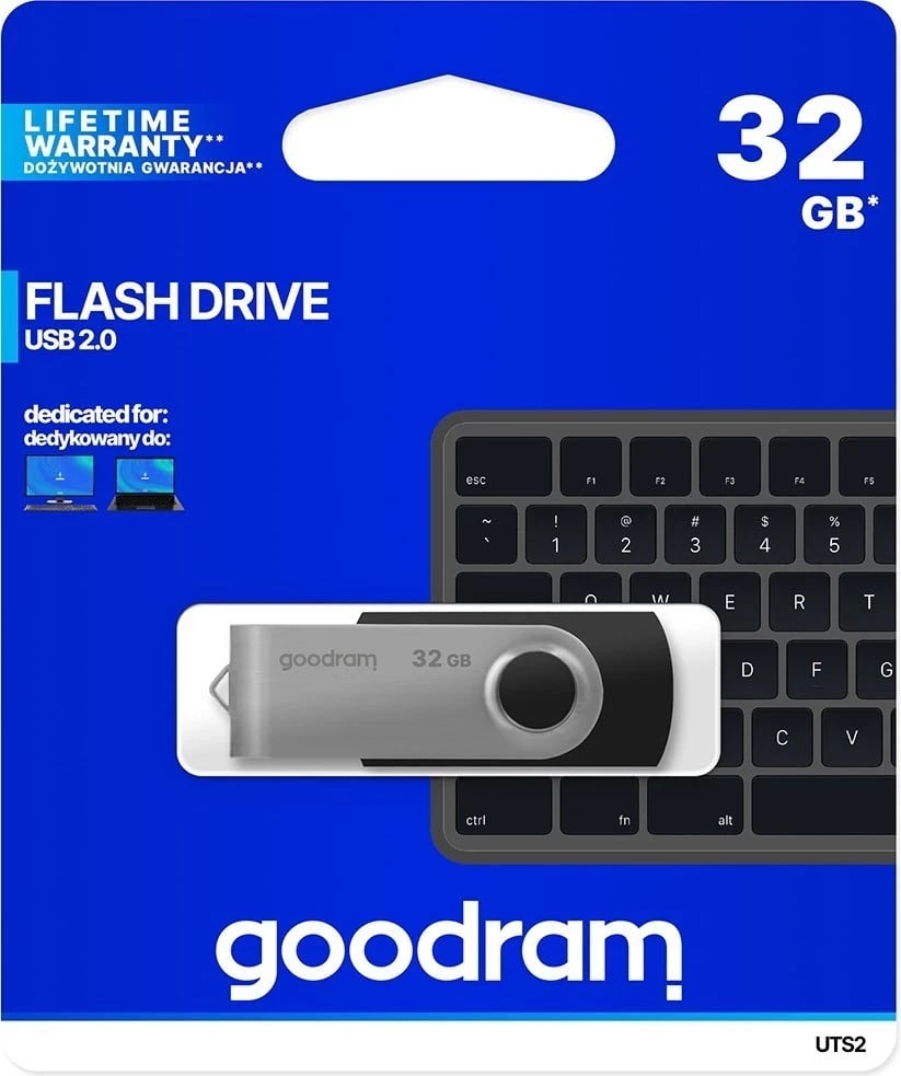 USB GoodRAM UTS2, 32GB, USB 2.0, e zezë