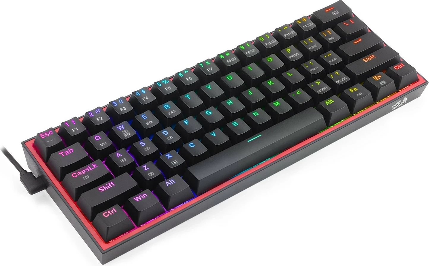 Keyboard Redragon K616 Fizz PRO, RGB, Wireless/Wired, Red Switch, Black