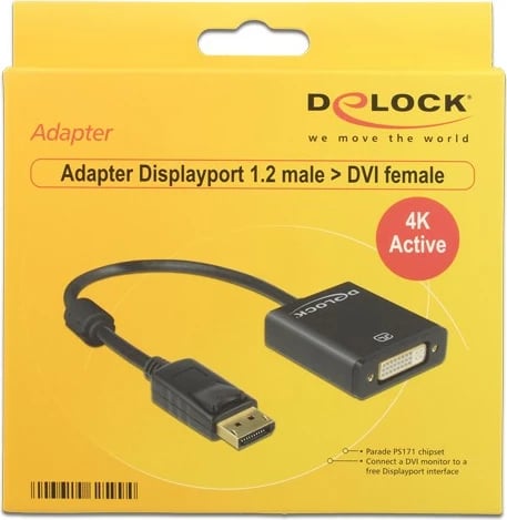 Adapter DeLOCK 62599, 0.2 m, DisplayPort në DVI-I, Gold