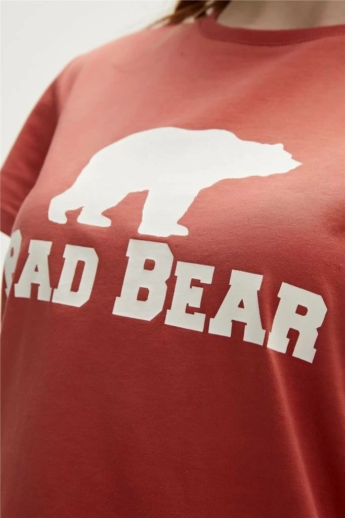 Maicë për femra Bad Bear Logo Tee, portokalli