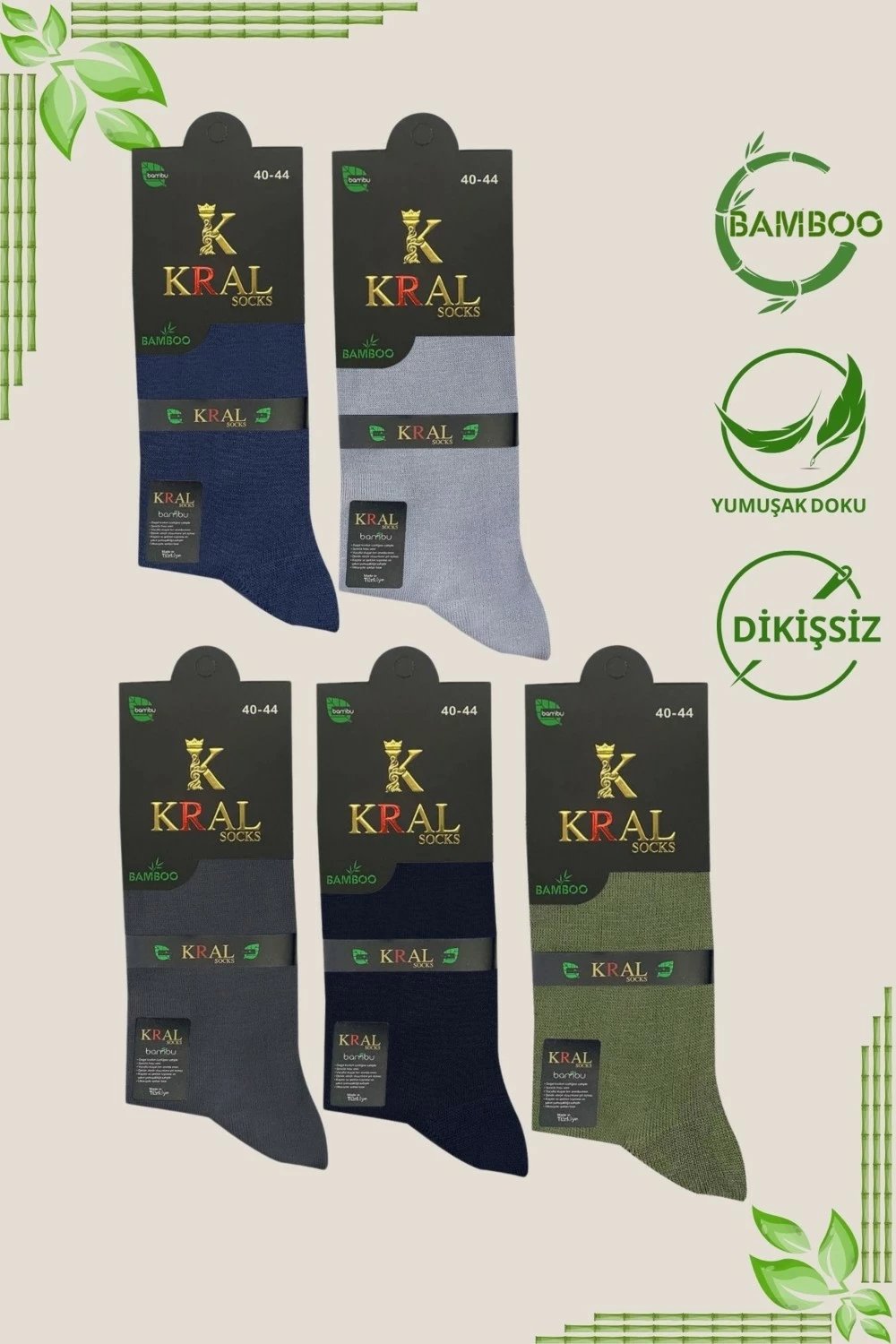 Çorape për meshkuj Kral Socks, set 5 copë