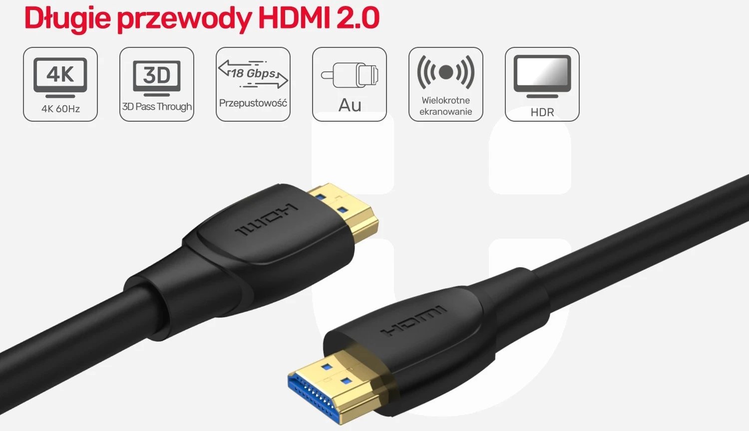 Kabllo Unitek HDMI 2.0, 4K, 7m, i zi