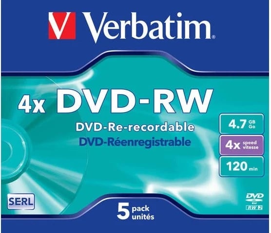 DVD-RW Verbatim, 5 copë