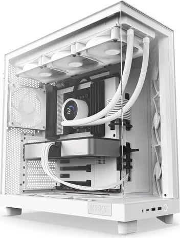 Kasë NZXT H6 Flow, Midi Tower, 3 x 120mm, e bardhë