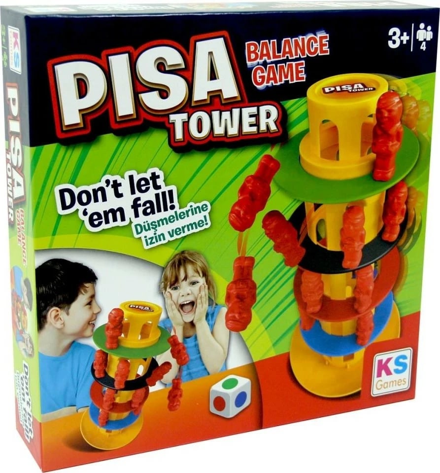 Lojë balancimi Pisa Tower KS Games, për fëmijë, me ngjyra