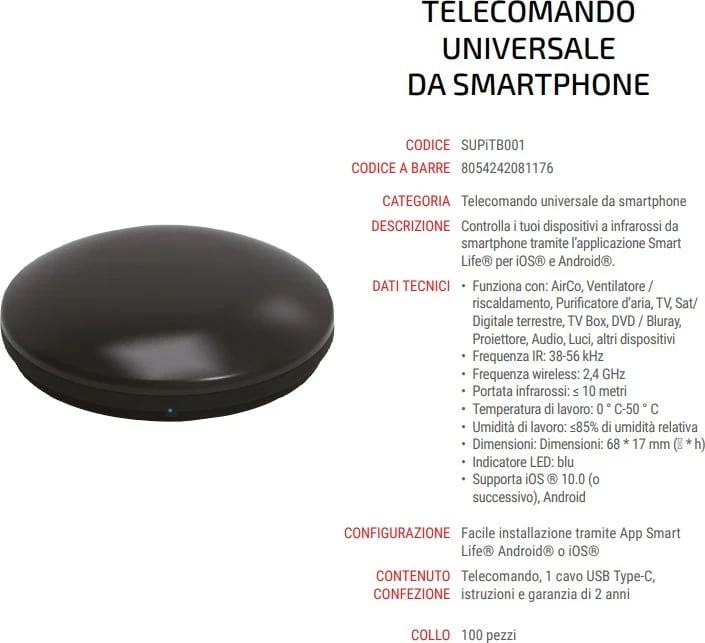 Telekomandë universale Superior Electronics, Smart IR, e zezë