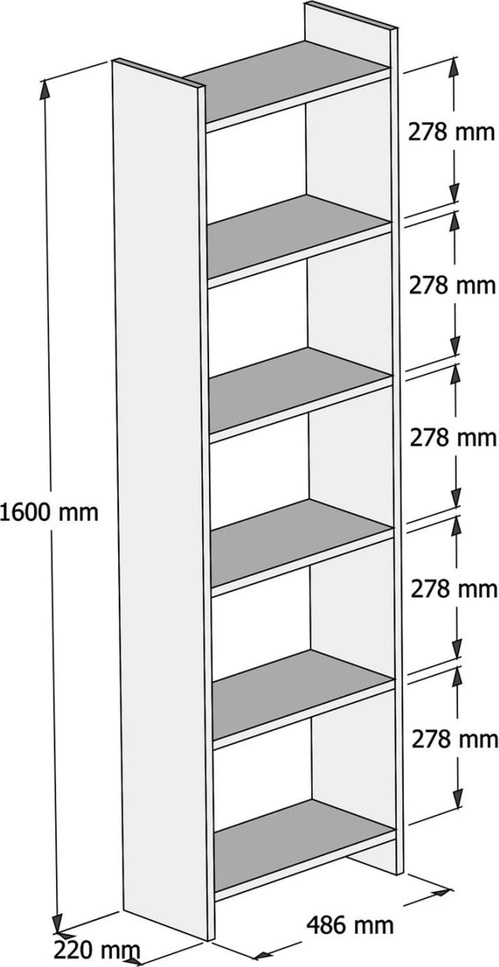 Raft librash melamine, e bardhë