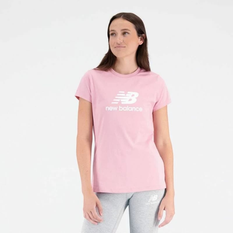 Maicë për femra, New Balance Essentials, Stacked Logo, rozë