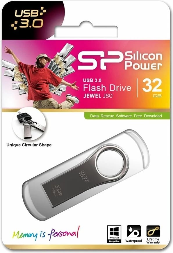 USB DRIVE SILICON POWER JEWEL J80 | 32GB USB 3.2 BLACK