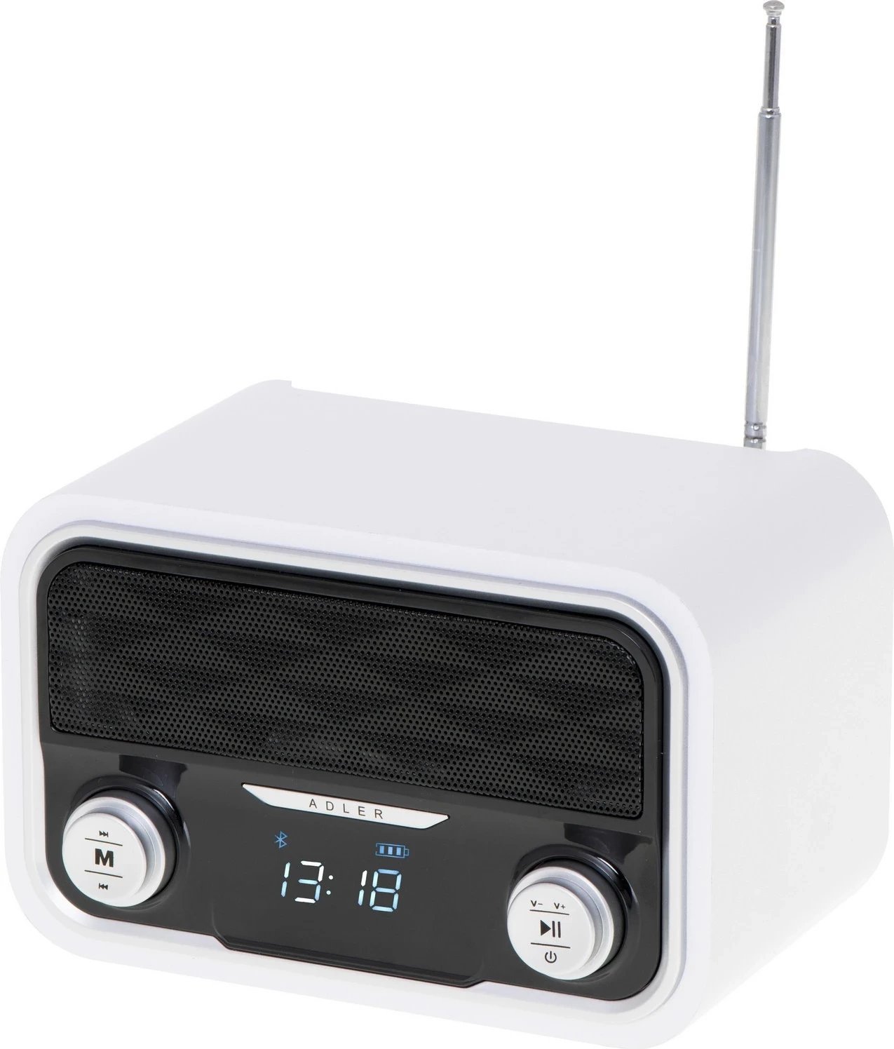 Radio Adler AD 1185, Bluetooth, FM, USB, SD, microUSB, bardhë e zezë