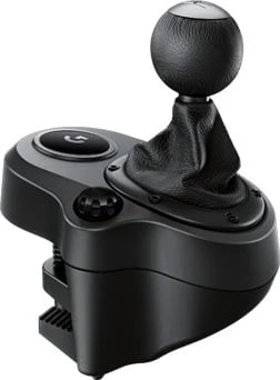 Mausi i Lojërave Logitech Driving Force Shifter, me gjashtë marshet dhe komponentë prej çeliku dhe lëkure, i zi