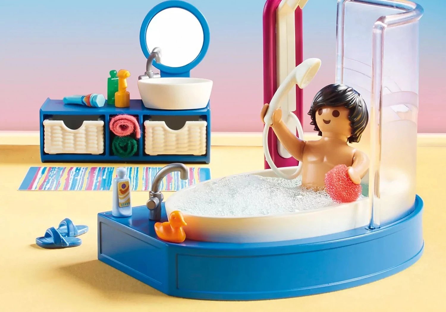 Set Playmobil Dollhouse 70211, banjo me vaskë