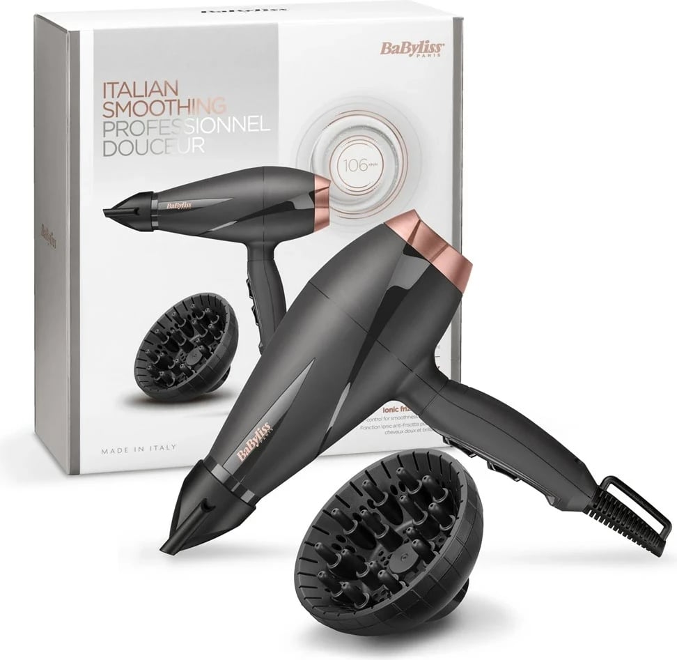 Tharëse për flokë BaByliss Smooth Pro 2100 6709DE, 2100W, e zezë/ari