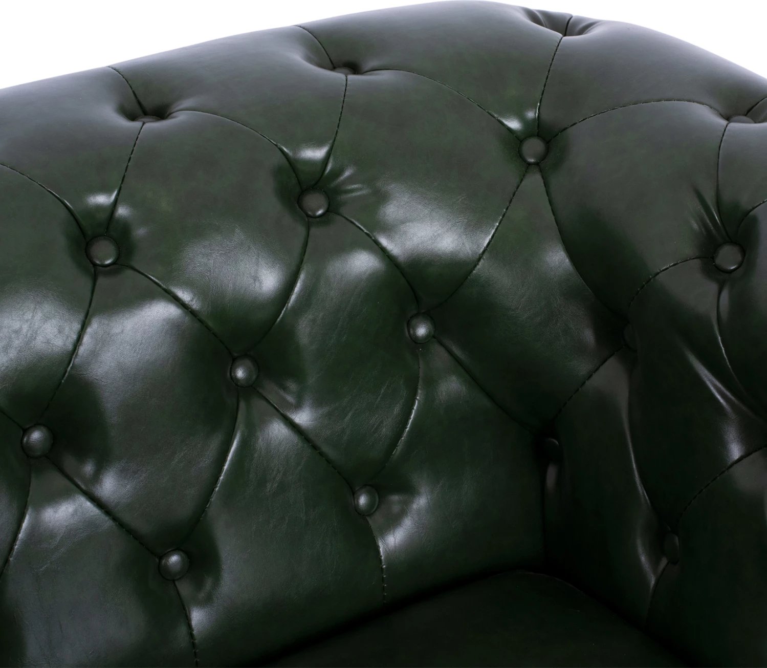 Karrige POLINA Chesterfield, ngjyrë jeshile Cypress, PU, FH3011.08, 106x87x70H cm