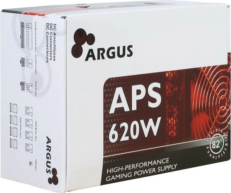 Kasë Inter-Tech Argus APS, 620 W, 115 - 230 V, 47 - 63 Hz, e verdhë