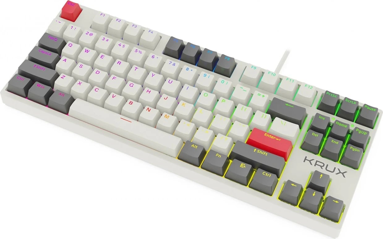 Tastierë mekanike Krux ATAX PRO RGB Creator Retro Gateron Yellow PRO, e zezë