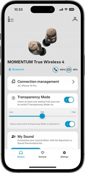 Kufje Sennheiser Momentum True Wireless 4 MTW4 të bardha