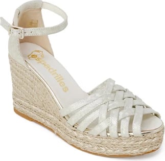 Sandale për femra Espadrilles, të bardha 