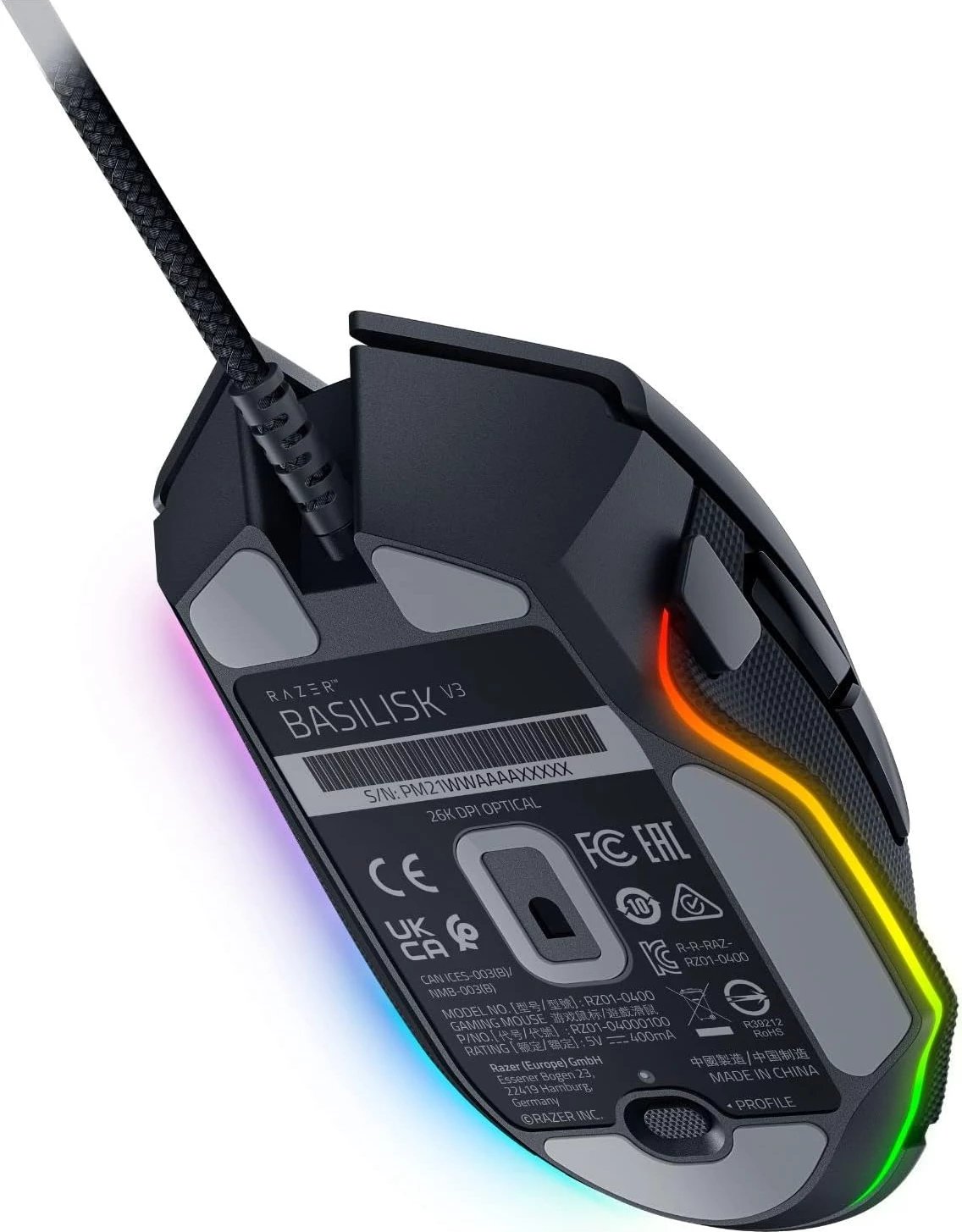 Mouse gaming Razer Basilisk V3, 26000DPI, 11D, i zi