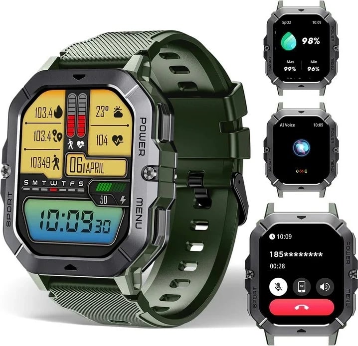 Smartwatch OUKITEL BT101, 2.02", e gjelbër