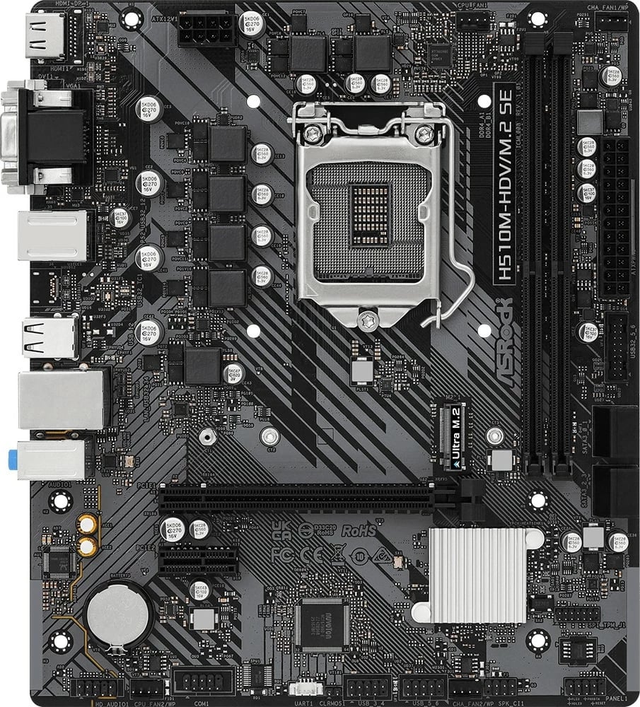 Pllakë amë ASRock H510M-HDV/M.2 SE, Intel, LGA 1200, DDR4-SDRAM, 64 GB, micro ATX