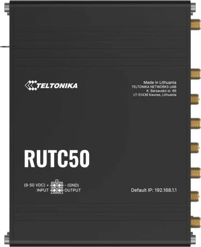 Router industrial Teltonika RUTC50, Wi-Fi 6, Dual-band, Ethernet LAN, 5G, i zi