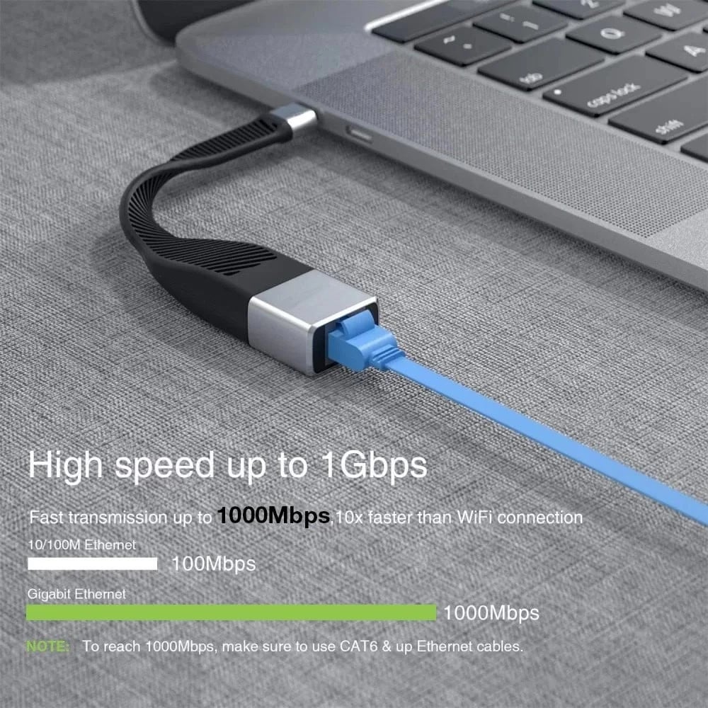 Adaptues rrjeti Techly 367966, Gigabit Ethernet, USB-C 3.2 Gen1 në RJ45