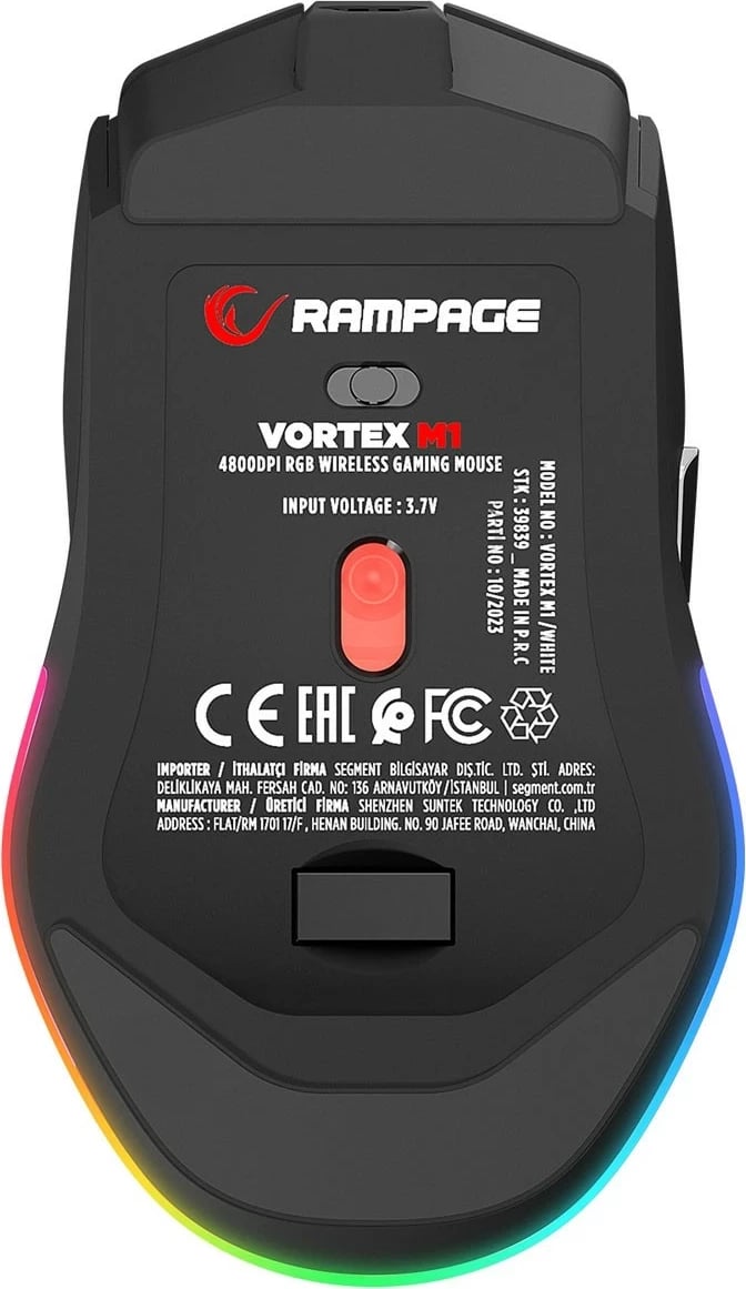 Maus gaming Rampage VORTEX M1-BLACK, RGB, pa tela, i zi