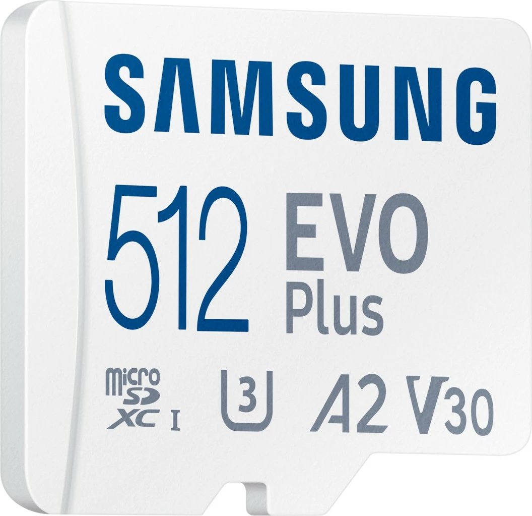 Kartelë MicroSDXC Samsung MB-MC512S, 512 GB, UHS-I, 160 MB/s, Class 3 (U3), V30, Bardhë