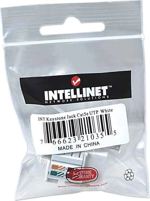 Keystone Jack Intellinet, Cat5e, UTP, Bardhë