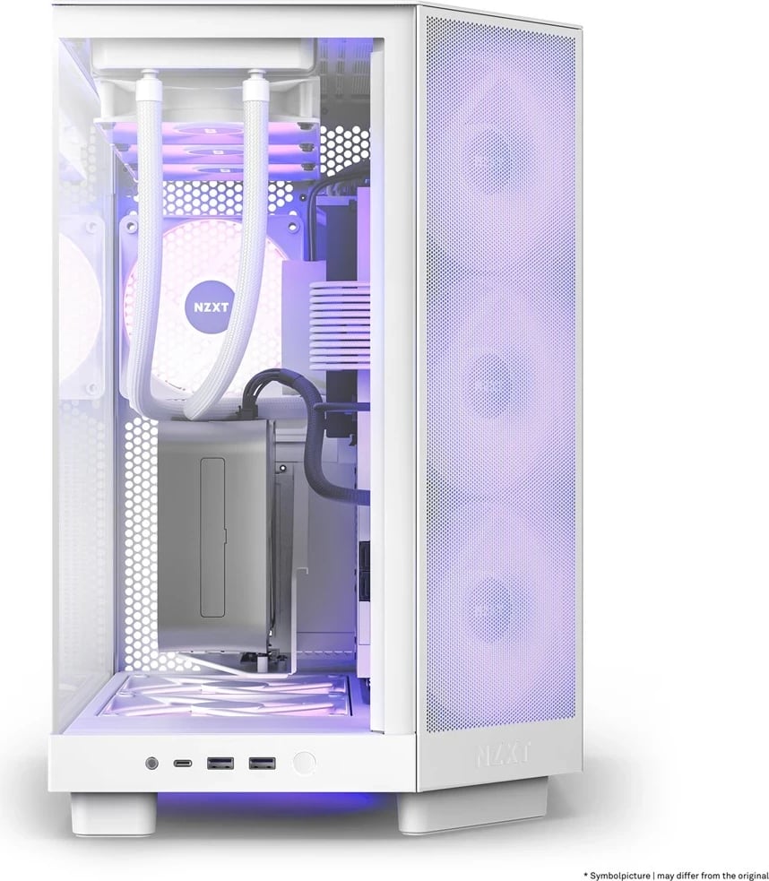 Kasë NZXT H6 Air Flow Midi Tower, e bardhë