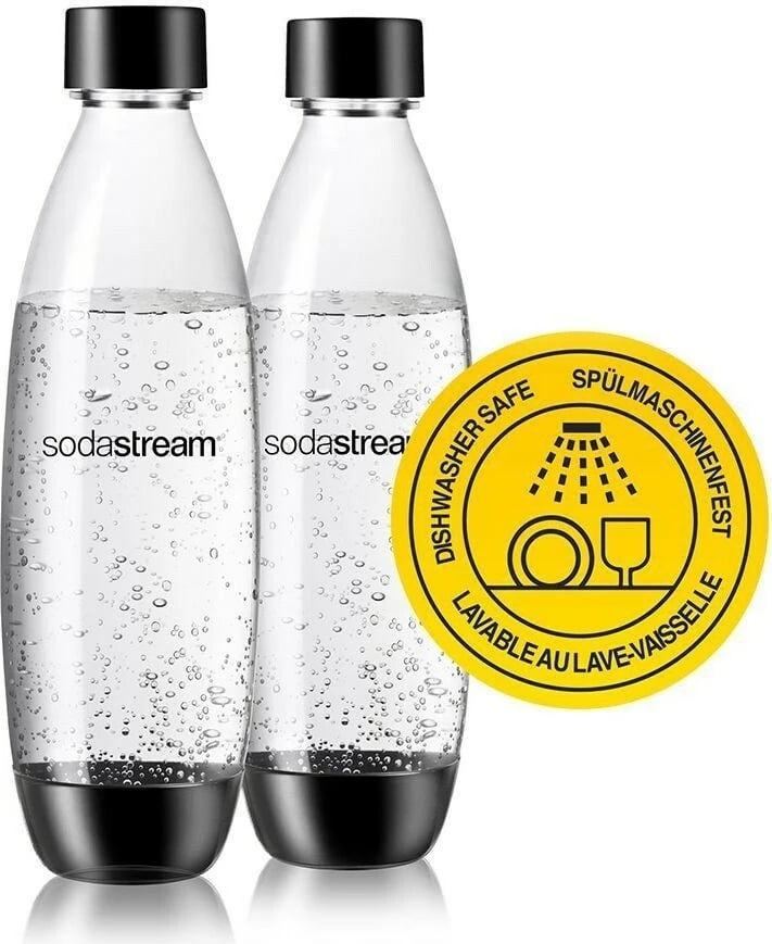 Shishe karbonizimi SodaStream 1741260410, 2 copë, 1 L, e zezë dhe transparente