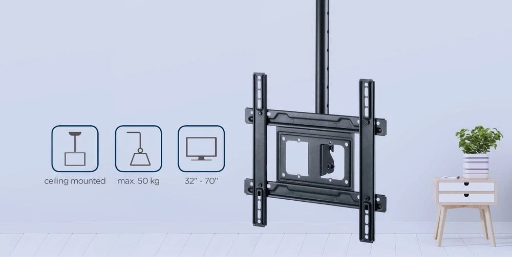 Mbajtës tavani për TV Gembird CM-70ST-01, 32" - 70", 50kg