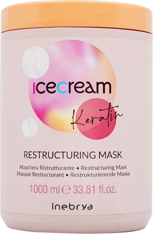 Maskë Inebrya Ice Cream Keratin Restructuring, 1000ml