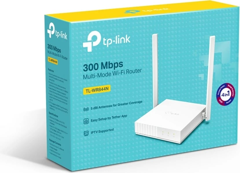 Ruter Wireless TP-Link TL-WR844N, 300Mbps, i bardhë