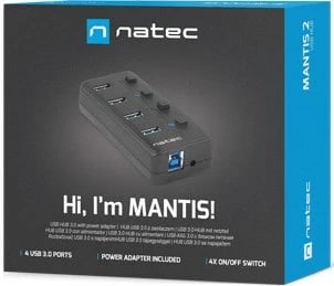 Hub Natec USB 3.0, 4 porte, i zi