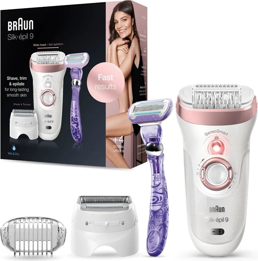 Epilator Braun Silk-épil 9 9-870, Rozë, Bardhë