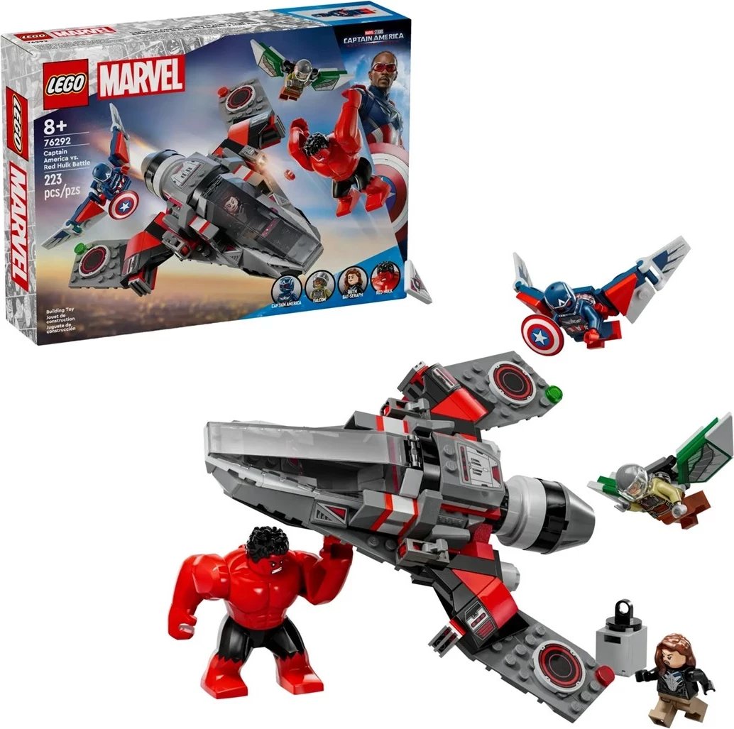 Set LEGO Marvel 76292, Captain America VS Red Hulk, 223 pjesë