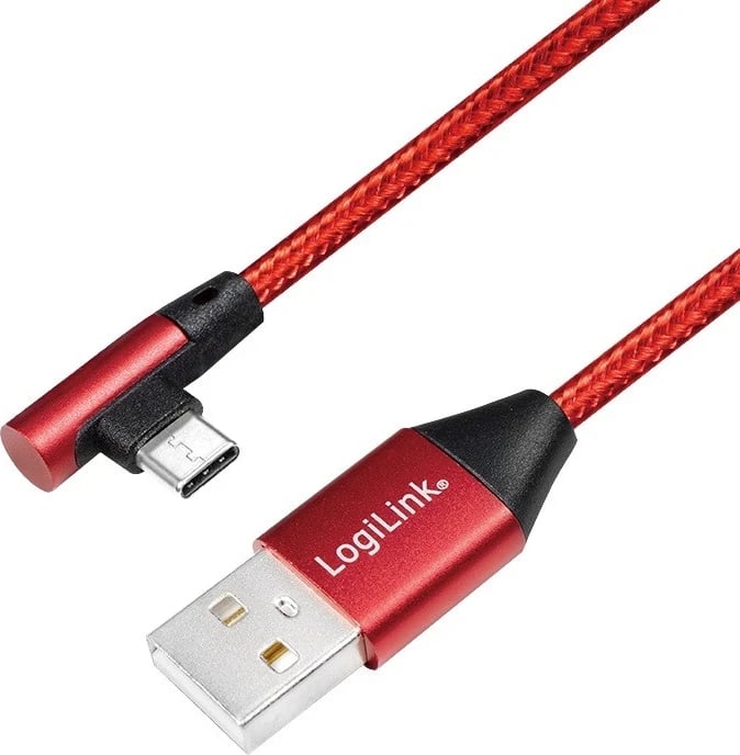 Kabllo USB-C LogiLink, 1.0m, e lakuar, e kuqe